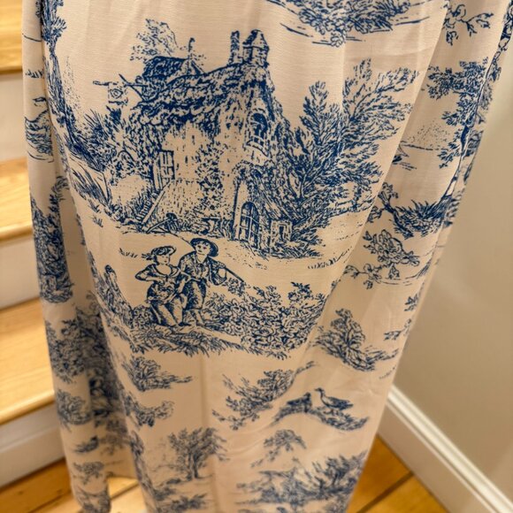 Cider Toile Tank Dress With Hook and Eye Opening and Lace Size Small - Picture 7 of 10